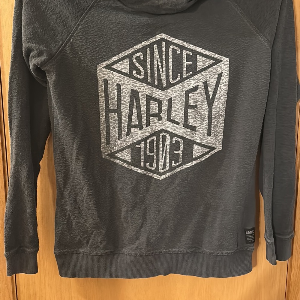 Harley Davidson 1903 Motorcycles Double Hooded Sweatshirt Hoodie Gray Small - Picture 5 of 14